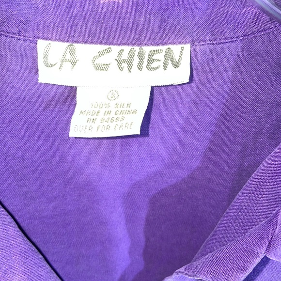 LA CHIEN 100% Silk Shirt Size Sm.   0027 - Picture 3 of 5
